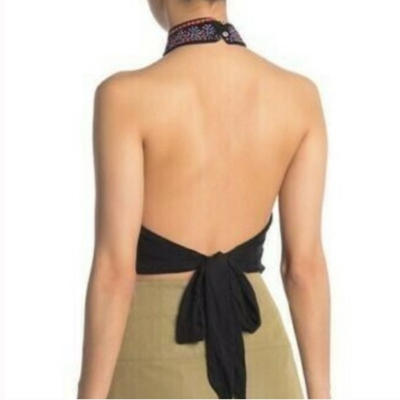 Free People GOA Embroidered Coachella Tank Black Combo M - Picture 2 of 5